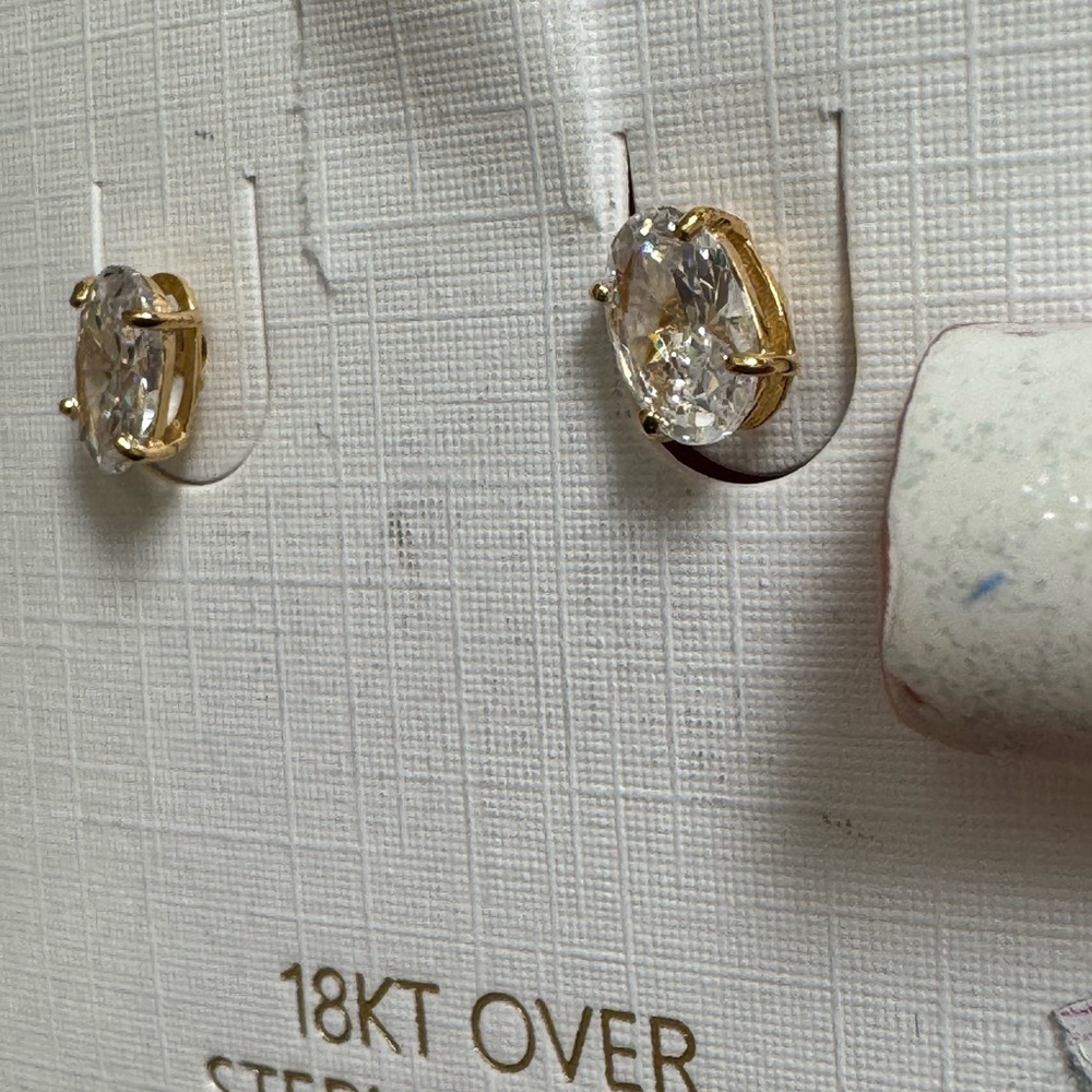 Harper Grace 18K Gold Over Sterling Silver Oval Stud Earrings - Picture 13 of 15